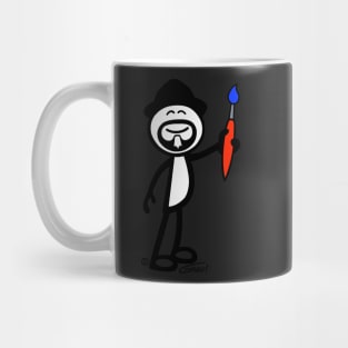 GG Artist Stick Figure On A Green Background Mug